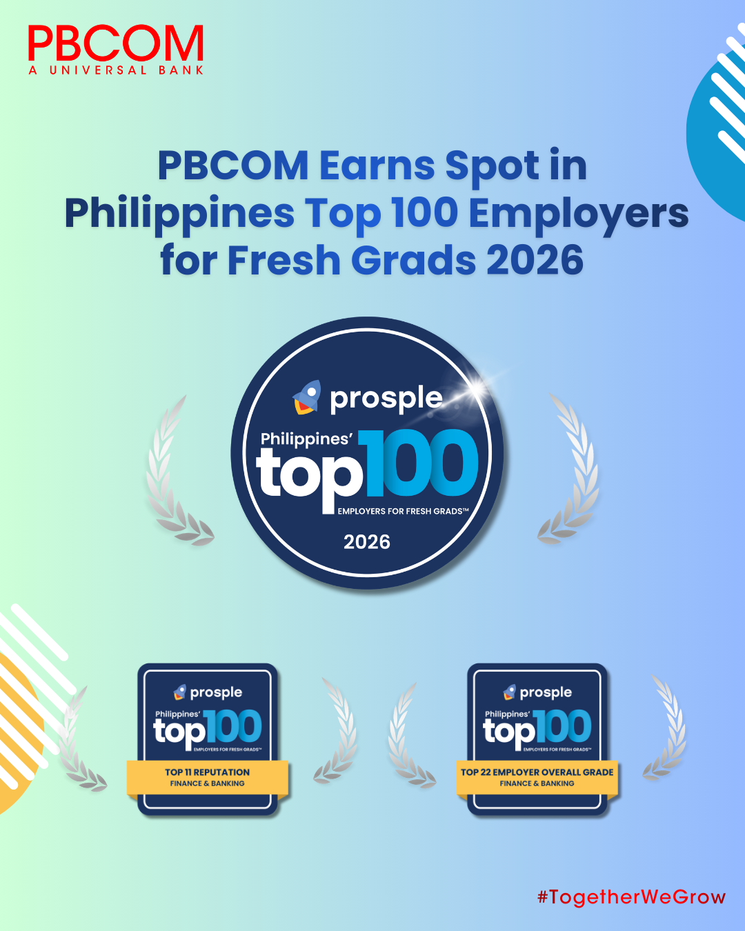 PBCOM Earns Spot in Prosple Philippines’ Top 100 Employers for Fresh Grads for the Second Consecutive Year
