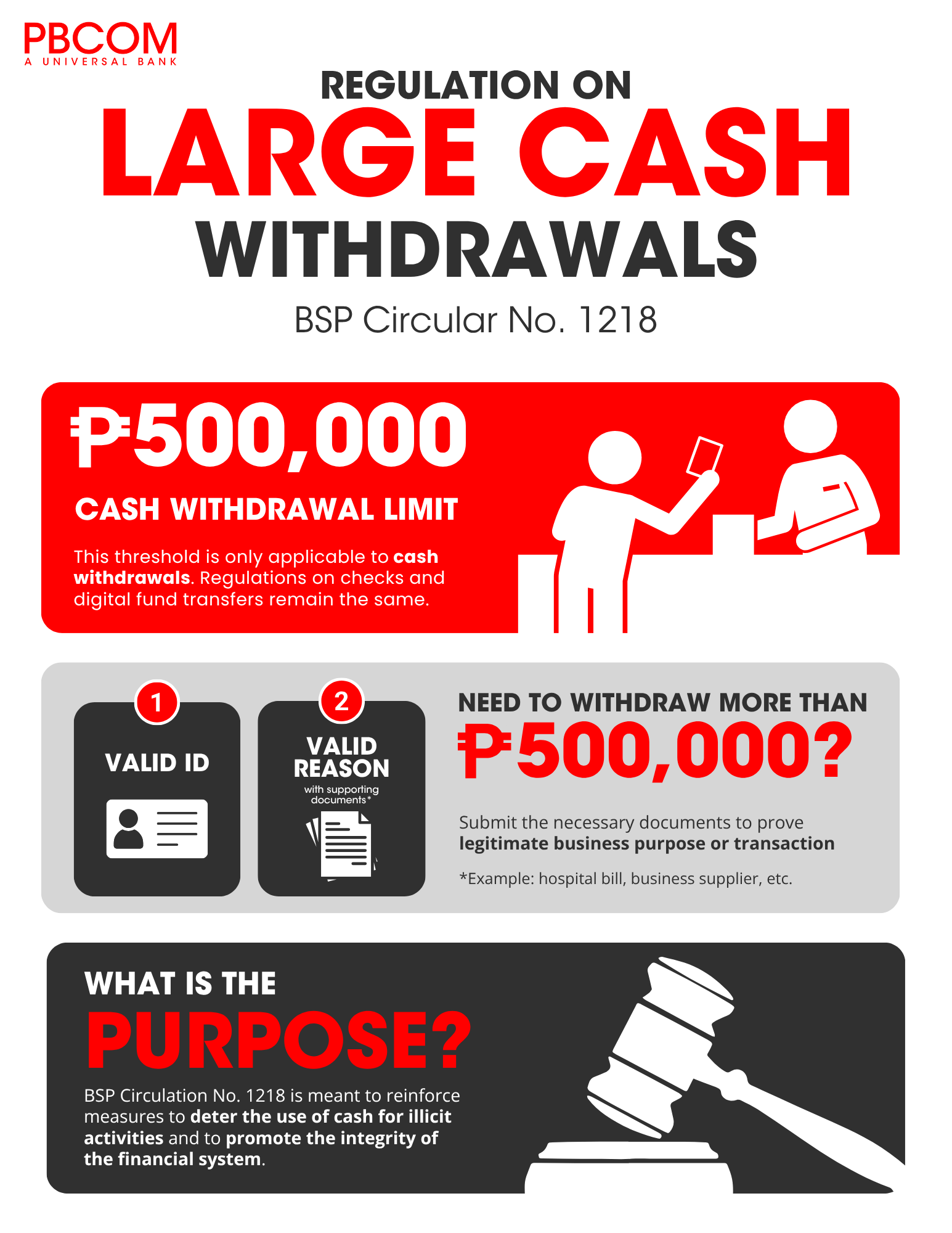 Large Cash Withdrawal
