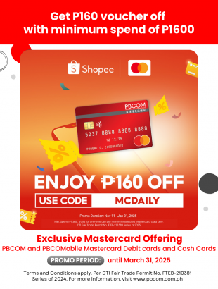 Get PHP160 voucher off with minimum spend of PHP1,600