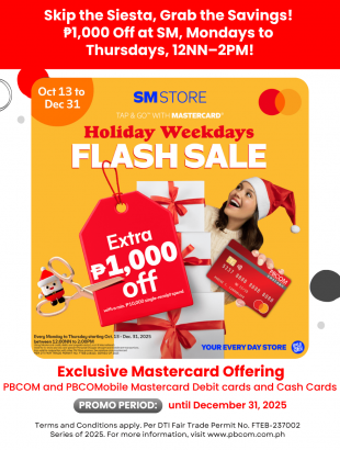 Mastercard Holiday Weekday Flash Sale at The SM Store